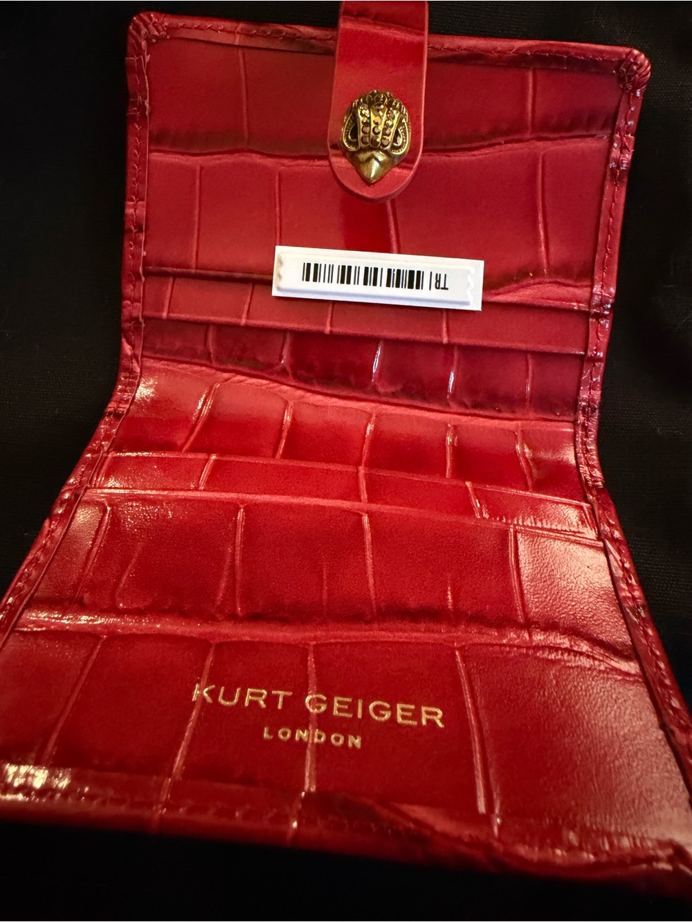 Red Kurt Geiger Women's Wallet with Gold Accent - Picture 4 of 4